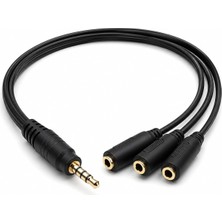 Meks Primex PX-3AUX 3’lü Stereo Çoklayıcı, 3.5 mm Aux Jak Splitter Kablo, 1 Erkek Giriş 3 Dişi Çıkış, Ku