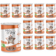 Meks Prostar Yetişkin Kedi Somonlu Pate Yaş Mama 400 gr x 12 Adet