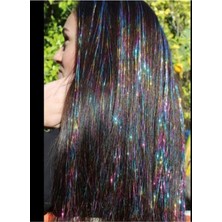 Meks Saç Simi Renkli ve Saç Üzerine Düğümle Bağlanan 110-120 cm Açık Uzunlukta Hair Tinsel