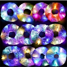 Meks Lolalet 12 Adet LED Işıklı Saç Scrunchies, Kızlar Için Neon Saç Bağları, Sleepover Parti Hediyeleri