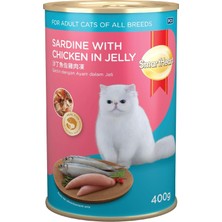 Meks Smartheart Kedi Konservesi Jöle Içinde Tavuklu Sardalya 400 gr
