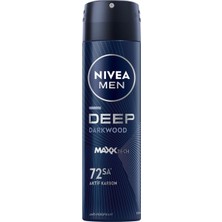 Meks Nivea Men Erkek Sprey Deodorant Deep Darkwood 150ML, 72 Saat Anti-Perspirant Ter ve Ter Kokusuna Ka
