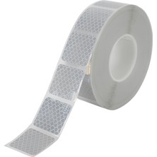 Meks 5 Metre Tüvtürk Onaylı Beyaz Parçalı Reflektörlü Reflektif Fosforlu Şerit Bant Kesikli Ikaz Bandı