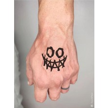 Meks Bearpear Gülen Yüz Geçici Dövme Halloween Tattoo
