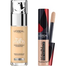 Meks L’oréal Paris True Match Bakım Yapan Fondöten 1r Rose Ivory & Infaillible Tüm Yüze Uygulanabilir Ka