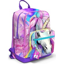 Meks Coral High Dört Bölmeli Unicorn Ortaokul Çantası - Kız Çocuk