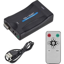 Meks CR02 VGA Dan Scart Video ve Ses Dönüştürücü Adaptör Uzaktan Kumandalı