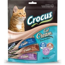 Meks Crocus Karışık (Karidesli & Yengeçli & Somonlu - Karidesli) Krema Yetişkin Kedi Ödül Maması 30 x 15