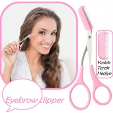 Meks Eyebrow Clipper Kadın Kaş Kesme Makası Pratik Kaş Düzeltici Makası Kaş Düzeltici Makas Yedek Tarakl