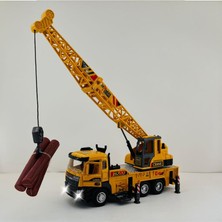 Meks Giffy/oyuncak Iş Makinesi Sesli Işıklı Çek Bırak Vinç, Kule Vinç ve Kepçe 30 cm Aksesuarlı Kapıları