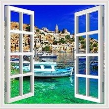 Meks Pencere Poster Duvar Kağıdı Yunanistan Yapışkanlı Sticker
