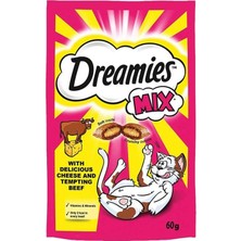 Meks Dreamies Kuru Kedi Ödül Maması, Sığırlı ve Peynirli, 60 G