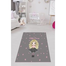 Meks Pelangi Little Princess Pembe Yıldız Desen Dijital Baskı Yıkanabilir Kaymaz Taban Çocuk Odası Halıs