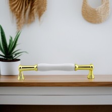 Meks Anav Porselen Gold Altın Kulp 160 mm Mobilya Çekmece Mutfak Dolabı Dolap Kapak Kulplar Kulb Kulpu