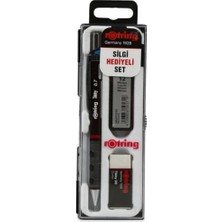 Meks Rotring Tikky Okul Seti 0.7 mm Bordo Versatil Kalem, Silgi, Uç