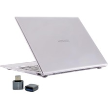 Meks Huawei Matebook D14 2019-2022 Kılıf Uyumlu Kristal Parlak Şeffaf Sert Hard Case Ince Hafif Çizilme