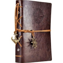 Meks Retro Vintage Denizcilik Defteri Klasik Pu Deri Kapak Not Defteri Seyahat Günlüğü Seyahat Dergisi D