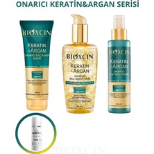Meks Bioxcin Keratin & Argan Saç Bakım Seti, 250ML Krem + 150ML Sıvı Krem + 150ML Yağ + 100ML Yüz Temizl