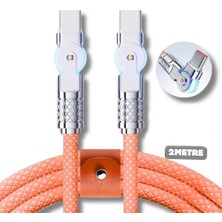 Meks Daytona A6018 Type C To Type C Hızlı Şarj Data Kablosu Çevirici Dönüştürücü Adaptör 180° Döner 120W