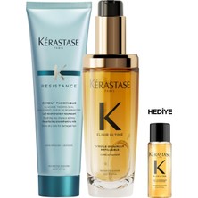 Meks Kerastase Elixir Ultime ve Ciment Thermique Ikili Saç Bakım Seti, Yıpranmış Saçlar Için