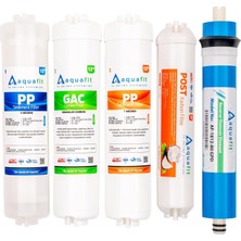 Meks Aquafit Kapalı Kasa Su Arıtma Cihazı Iki Tarafı Çubuklu 5'li Filtre Seti