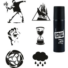 Meks Dik Duruş Spray Tattoo Geçici Dövme Seti Dark Sprey Dövme Kiti