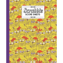 Meks Scrabble Score Sheet: Cute Owls Scrabble Score Sheet, Scrabble Game Record Book For Up To 4 Players