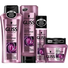 Meks Schwarzkopf Gliss Saç Bakım Seti, Serum Deep-Repair Onarıcı Bakımı, 4'lü Set