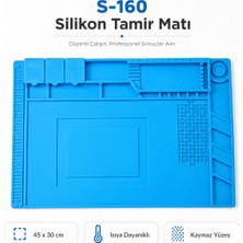 Kens Teknoloji S-160 45X30 cm Isıya Dayanıklı Manyetik Bölmeli Silikon Tamir ve Lehimleme Matı