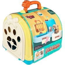 Meks Vardem Taşıma Çantalı Hareketli Pilli Köpek Seti, Pet Shop Oyuncak Köpek, Sesli ve Yürüyen Evcil Ha