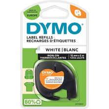 Meks Dymo S0718850, Letratag Ütü Transfer Şerit (12 mm x 2 Mt), Beyaz