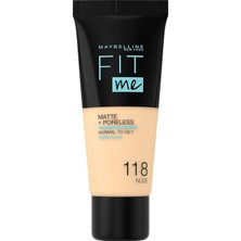 Meks Fit Me Matte+Poreless Fondöten - 118 Nude (118 Nude)