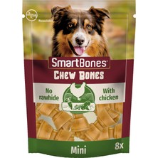 Meks Smartbones Chicken Mini Küçük Boy Tavuklu Kemik 8'li, 128 gr Köpek Ödülü