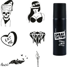 Meks Davetkar Modeller Spray Tattoo Geçici Dövme Seti Dark Sprey Dövme Kiti
