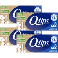 Meks Q-Tips Pamuk Bezler Organik Bezler 4 Paket Ultimate Ev ve Güzellik Aracı Organik Pamuktan Üretilmiş