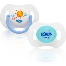Meks Wee Baby 2'li Gece Gündüz Emzik No:2 (Saklama Kabı Hediyeli) - Mavi