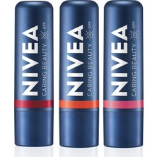 Meks Nivea SPF30 Nemlendirici Dudak Bakım Kremi 4.8gr, Mercan, Rose, Kırmızı Renkli, Dudak Yanak, Allık
