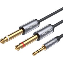 Meks Veggieg 3.5mm To 6.35MM 2*mono Amfi Enstrüman Aux Ses Kablosu 1.8 Metre