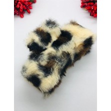 Meks Leopar Tüylü Peluş Mandal Toka Kıskaçlı Saç Tokası (1 Adet) Kahverengi 1 Tek Ebat