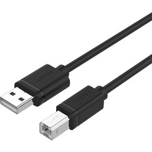 Meks Unitek Kablo USB A - USB B (Erkek-Erkek) I 2 Metre, Standart USB 2.0, Pvc, 28AWG,%100 Bakır, Siyah