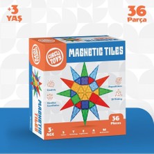 Meks Circle Toys Magnetic Tiles Manyetik Yapı Blokları 36 Parça 3D Steam Eğitici Çocuk Oyuncağı ve Inşa