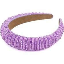 Meks Wecoe Mor Kafa Bandı Moda Yapay Elmas Kafa Bandı Kadın Yastıklı Kafa Bandı Fantezi Bling Elmas Işıl