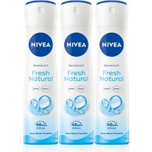 Meks Nivea Kadın Sprey Deodorant Fresh Natural 150 ml x 3 Adet, Ter ve Ter Kokusuna Karşı 48 Saat Deodor