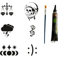 Meks Gökyüzünün Adaleti Tüp Kına ve Fırça Hediyeli Tattoo Geçici Dövme Seti