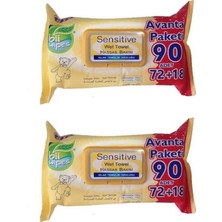 Meks Sensitive Bii Wipes Islak Havlu, 90'lı, 2 Adet