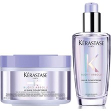 Meks Kerastase Blond Absolu Saç Bakım Seti, Le Bain Cicaextreme Şampuan 250ML + Huile Cicaextreme Bakım