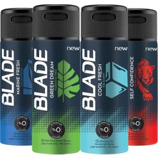 Meks Blade Erkek Deodorant 4X150 ml (Self Confidence,green Dream,marine Fresh,cool Fresh)