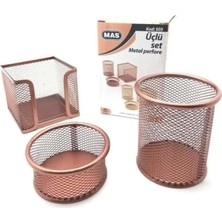 Meks Mas Perfore Üçlü Set Rose Gold