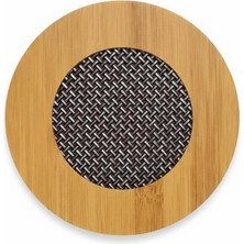 Meks Yuvarlak Bambu Nihale – Metal Fileli, Isıya Dayanıklı Tencere ve Çaydanlık Altlığı (16,5 x 16,5 Cm)