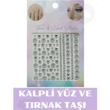 Meks Kalpli Tırnak Süsleme ve Makyaj Taşı - Yüz ve Vücut Süsleme Sticker Kristal ve Kalpli Taşlar